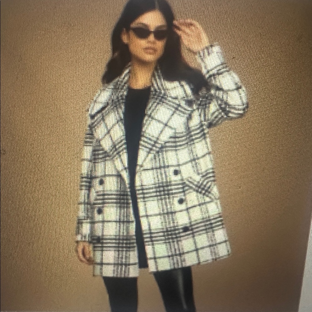 Avec Les Filles Monochrome Houndstooth Coat